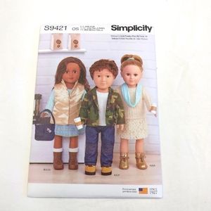 Simplicity S9421 Wardrobe fits American Girl Doll & 18" dolls.  Jacket v…